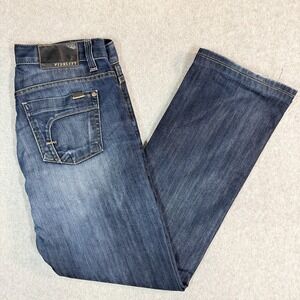 FIDELITY Jeans Mens 34x32 Blue Straight Leg 50-11 Calvary Blue Dark Wash Denim